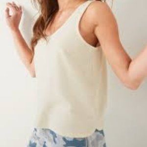 Old Navy Lightweight Textured Knit Lounge Tank Top Cream